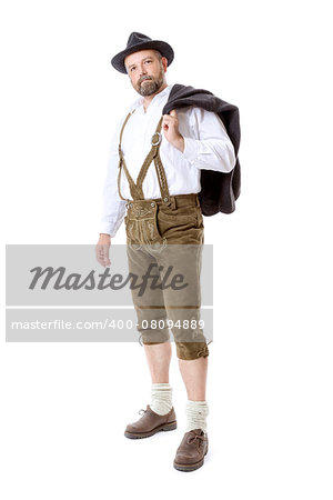 An image of a traditional bavarian man isolated on a white background