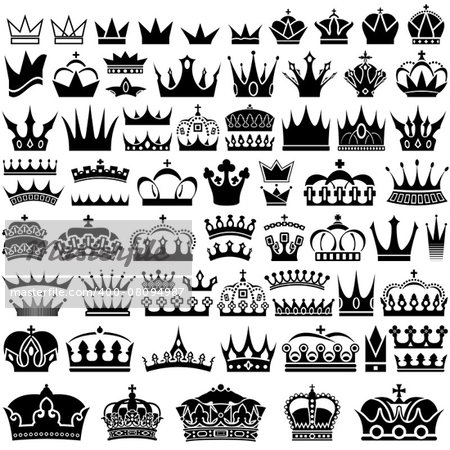 Crown Design Set - 70 Illustrations, Vector