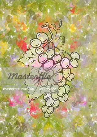 Illustration of abstract bunch of grapes on colorful background