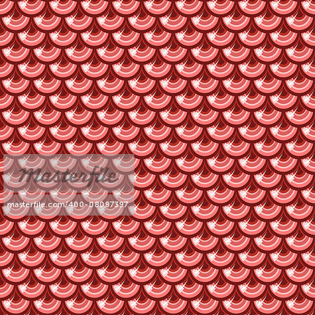 Seamless  red shiny river fish scales texture. Dragonscale. Bright background for design. Vector illustration eps 10