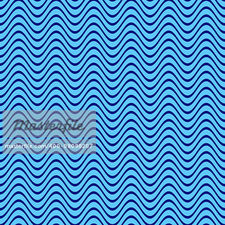 Blue seamless wavy line pattern vector illustration