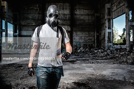 Man in a gas mask