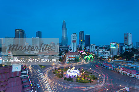 View of city skyline at dusk, Ho Chi Minh City, Vietnam, Indochina, Southeast Asia, Asia