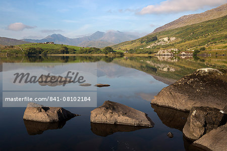 Snowdon and Llynnau Mymbyr, Capel Curig, Snowdonia National Park, Conwy, Wales, United Kingdom, Europe