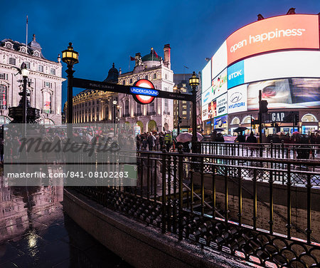 Piccadily Circus at night, London, England, United Kingdom, Europe