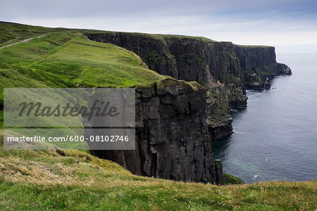 Trail to the Cliffs of Moher from coastal village of Doolin, Republic of Ireland