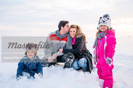 Family in snow