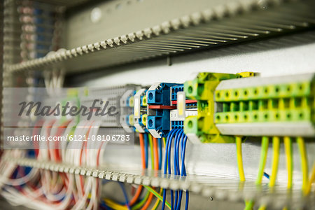 Close-up of cables connected to circuit board Close-up of cables connected to circuit board