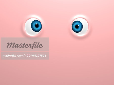 Funny eyes on pink background