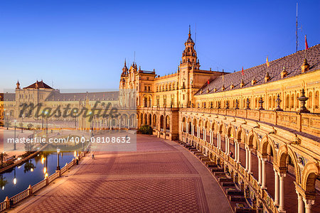 Seville, Spain at Spanish Square (Plaza de Espa?a).