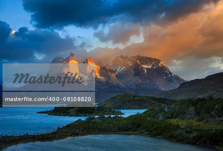 Epic beauty of the landscape - the National Park Torres del Paine in southern Chile.