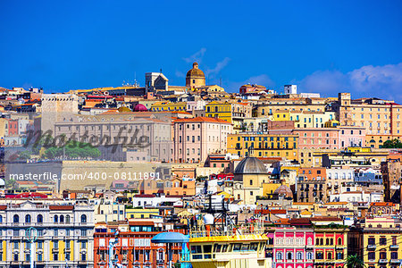 Cagliari, Sardinia, Italy old town skyline.