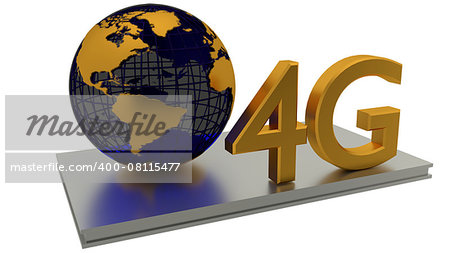 4D Internet connection and abstract global. Business concepts