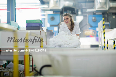 Woman working in laundry