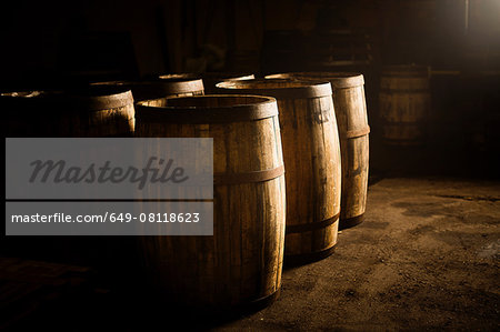 Wooden whisky casks