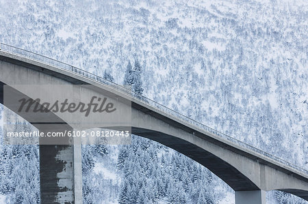 Elevated road at winter