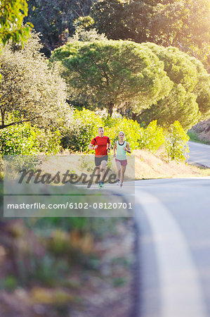 Young couple jogging