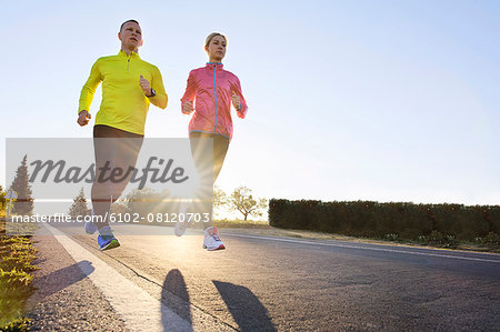 Young couple jogging