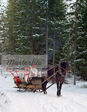 Santa in sled