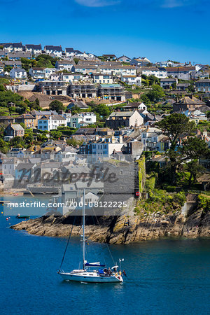 Sailboat in Harbour, Fowey, Cornwall, England, United Kingdom Sailboat in Harbour, Fowey, Cornwall, England, United Kingdom