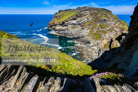 Remains of Tintagel Castle, Tintagel, Cornwall, England, United Kingdom