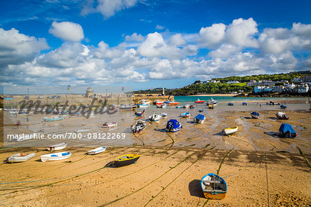 Boats at Low Tide, St Ives, Cornwall, England, United Kingdom Boats at Low Tide, St Ives, Cornwall, England, United Kingdom