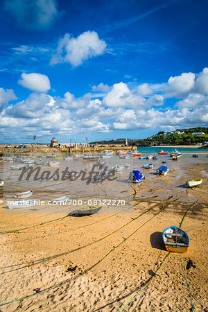 Boats at Low Tide, St Ives, Cornwall, England, United Kingdom Boats at Low Tide, St Ives, Cornwall, England, United Kingdom