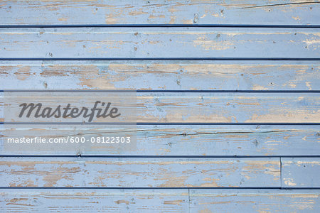 Weathered Blue Painted Wood Boards, Andernos, Gironde, Aquitaine, France