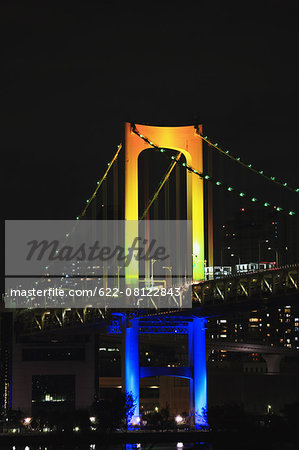 Night view of Rainbow bridge, Tokyo, Japan