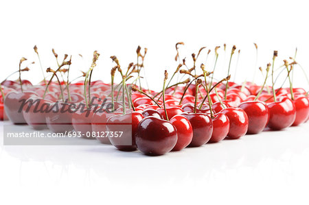 Cherries on white background  - studio shot