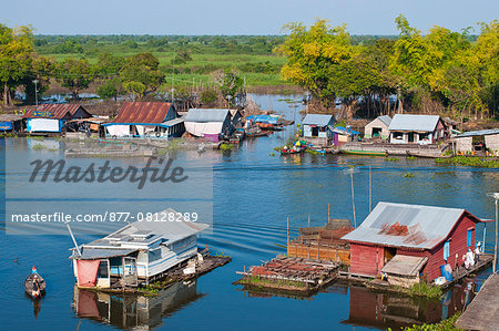 Camdodia, Siem Reap Province, Tonle Sap Lake, site classified Unesco biosphere in 1997, the Prek Toal village