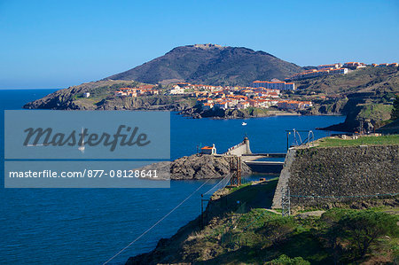 Europe, France, Languedoc Roussillon, Pyrenees Orientales. Fort Miradou and Collioure.