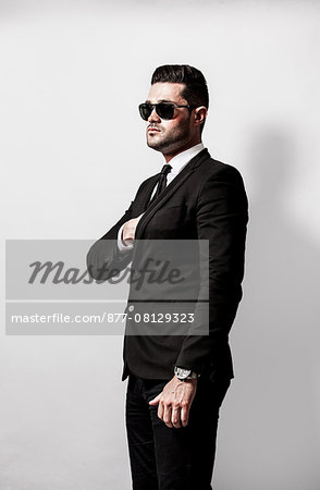 Man in black suit