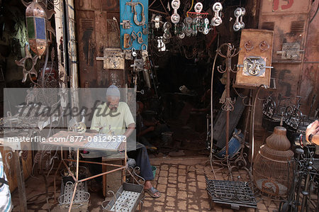 Metalworker. Marrakech souk. Morocco