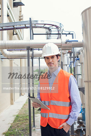 Engineer inspecting industrial site