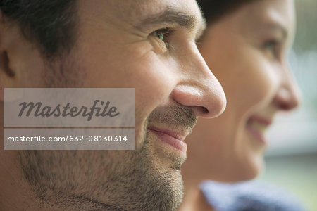Couple in profile, smiling