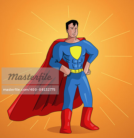 illustration of a superhero posing