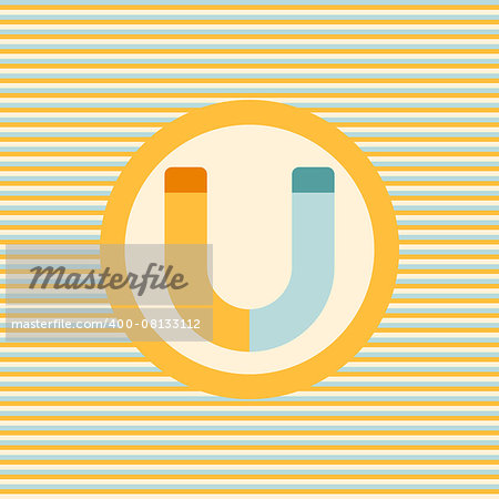 Magnet color flat icon vector graphic illustration