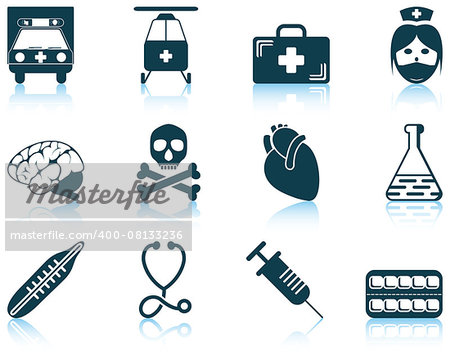 Set of medical icon. EPS 10 vector illustration without transparency.