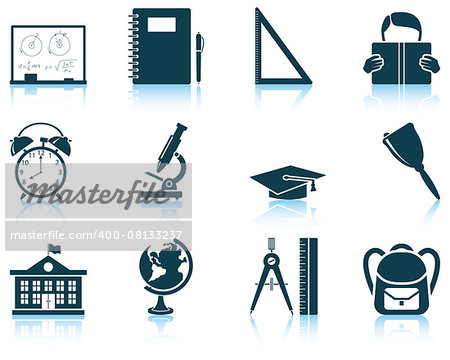 Set of education icon. EPS 10 vector illustration without transparency.