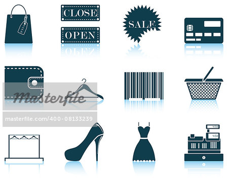 Set of shopping icon. EPS 10 vector illustration without transparency.
