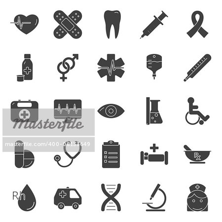 Medical silhouette icons set graphic illustration design