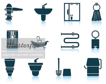 Set of bathroom icon. EPS 10 vector illustration without transparency.