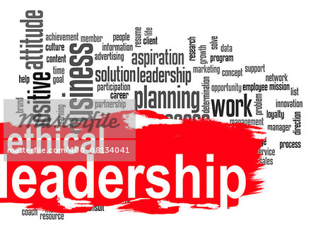 Ethical leadership word cloud image with hi-res rendered artwork that could be used for any graphic design.