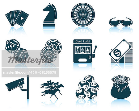 Set of casino icons. EPS 10 vector illustration without transparency.