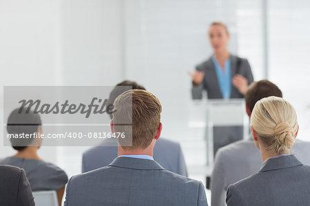 Business team during conference in meeting room