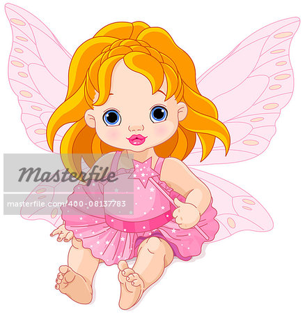 Illustration of cute baby fairy