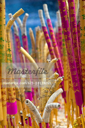 Temple incense burning at the monastery in Leshan, Chengdu