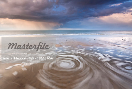 A storm passes over Horsey beach on the Norfolk coast.