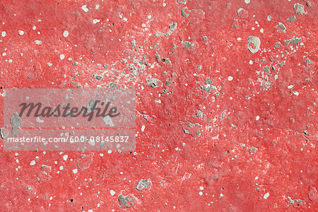 Red Painted Cement Floor with Chipped Paint, Saint-Jean-de-Luz, France